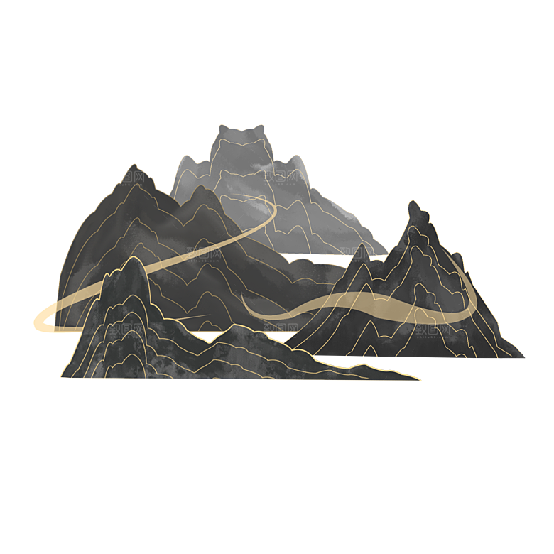 国风传统古典中式山水插画