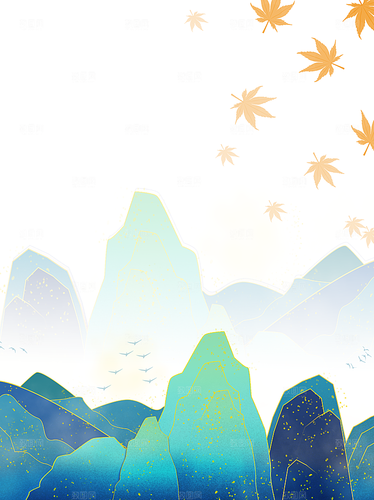 国风传统古典中式山水插画