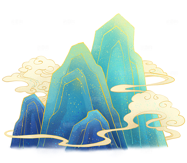 国风传统古典中式山水插画