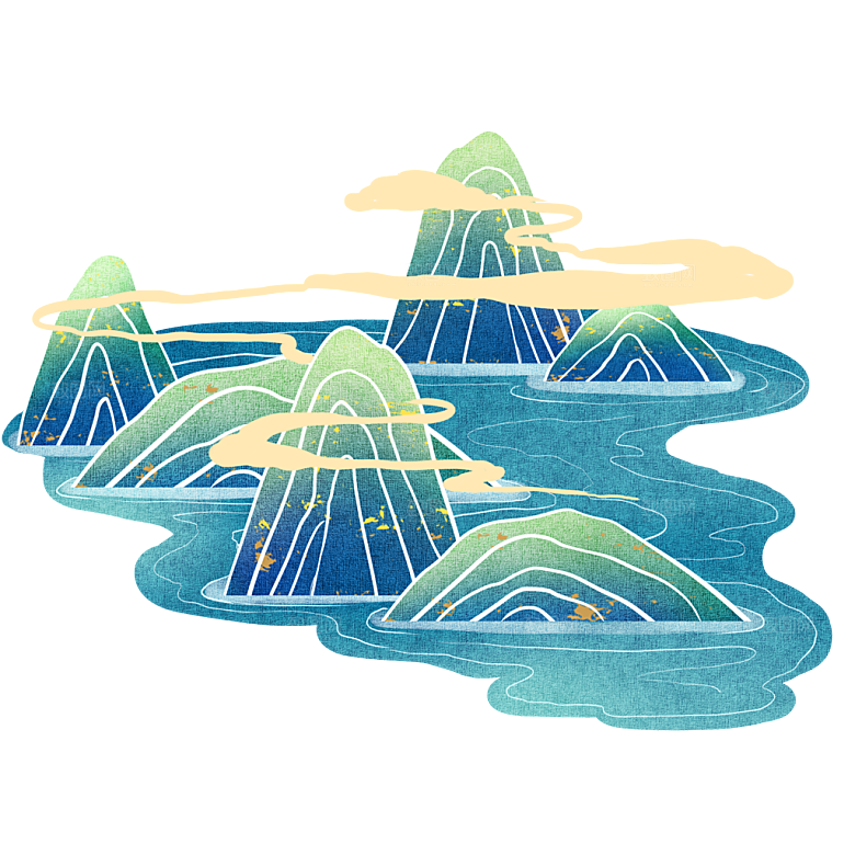 国风传统古典中式山水插画