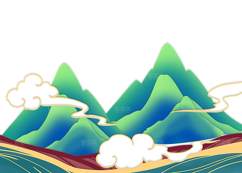 国风传统古典中式山水插画