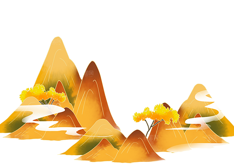 国风传统古典中式山水插画