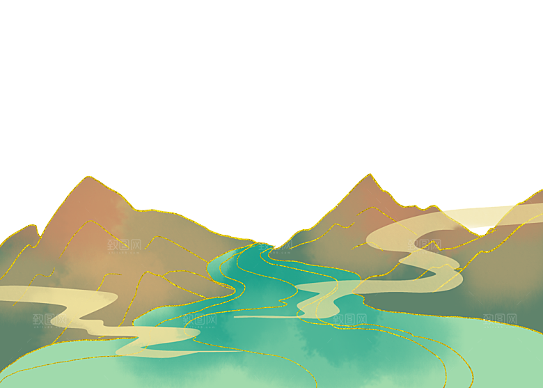 国风传统古典中式山水插画