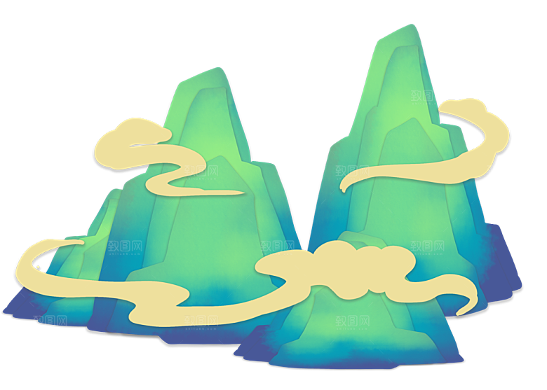 国风传统古典中式山水插画