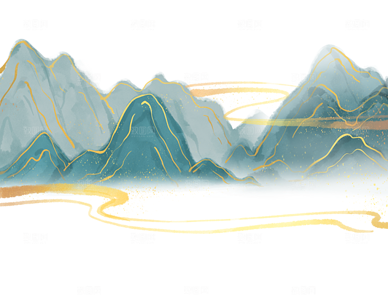 国风传统古典中式山水插画