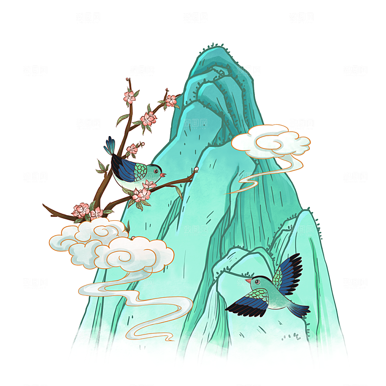 中国风国潮手绘插画