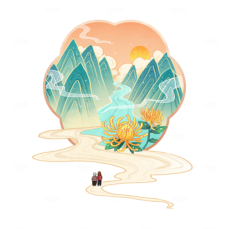 中国风国潮手绘插画
