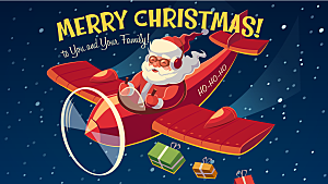 圣诞节背景插画海报素材