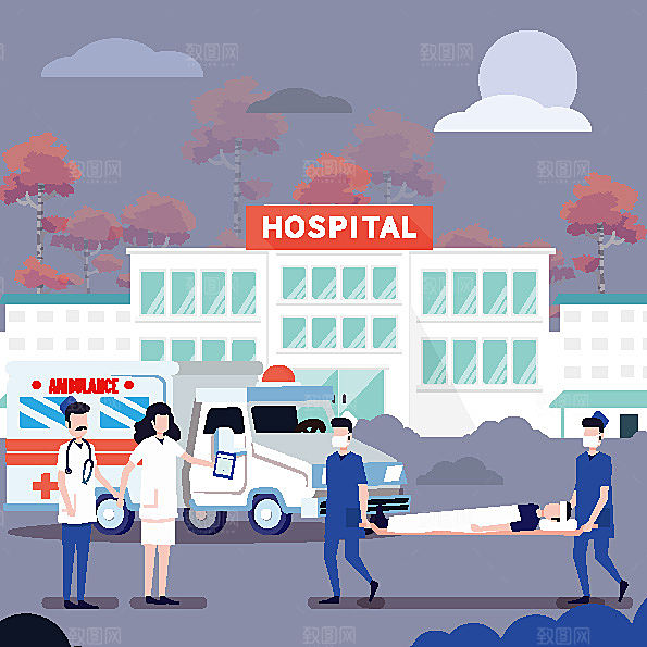 医学医疗医院健康插画图