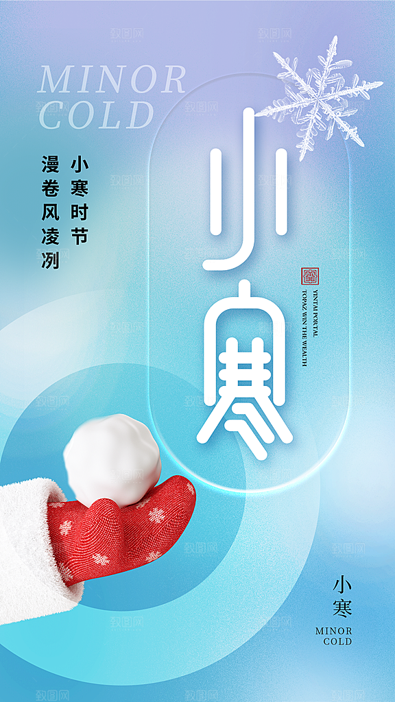 大气小寒节气宣传海报