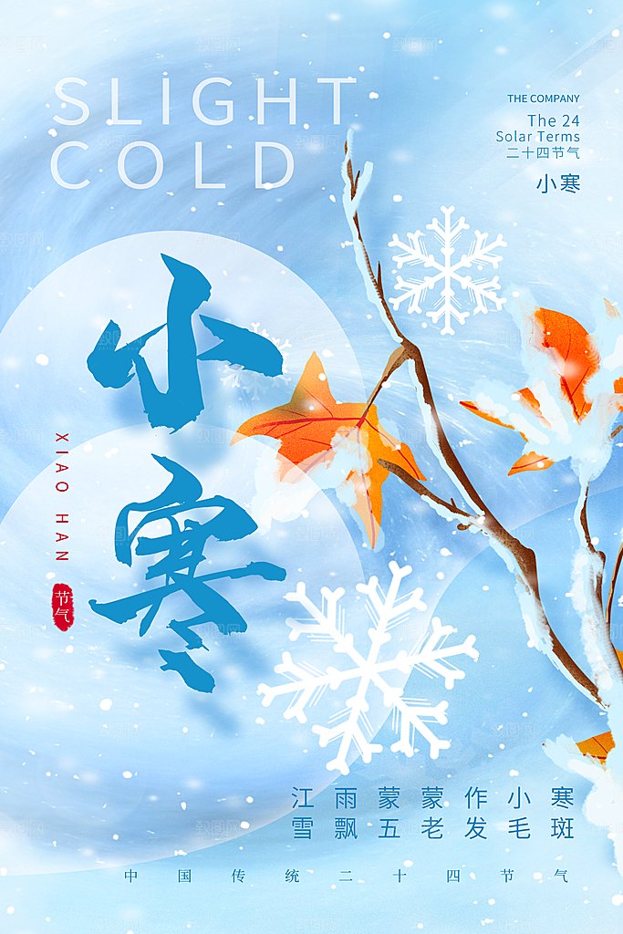 大气小寒节气宣传海报
