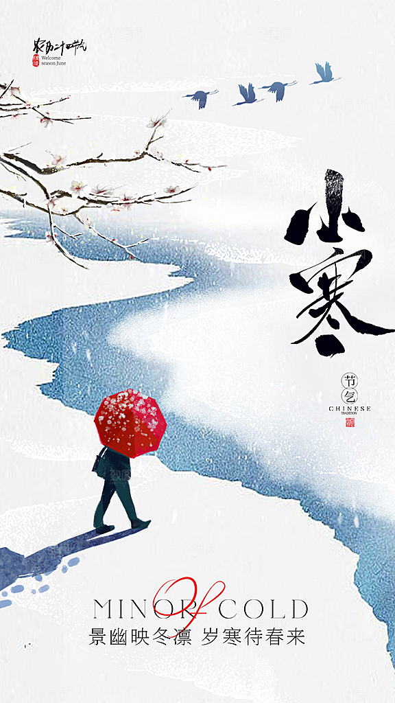 小寒节气宣传海报