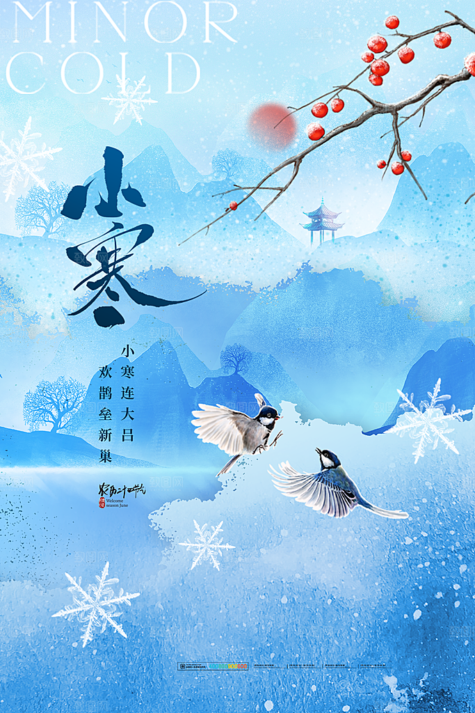 小寒节气宣传海报