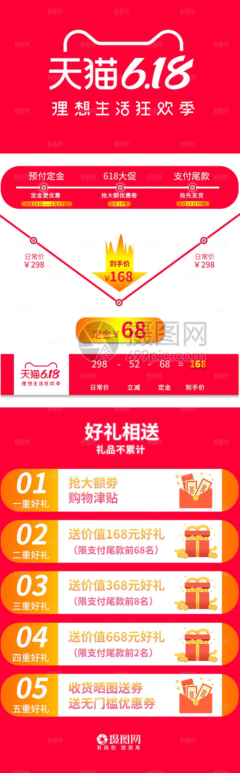 618盛典折扣促销电商淘宝首页模板