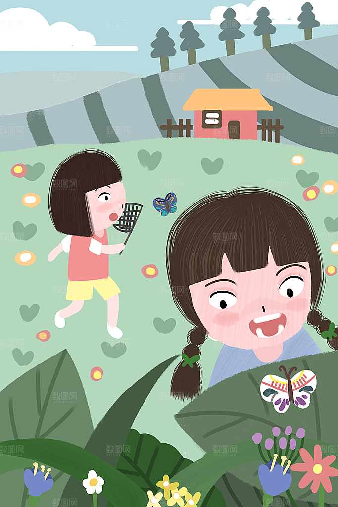 六一儿童节卡通插画