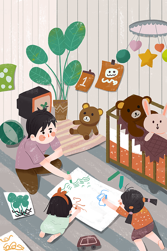 六一儿童节卡通插画