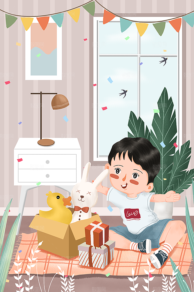六一儿童节卡通插画