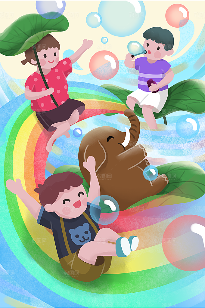 六一儿童节卡通插画