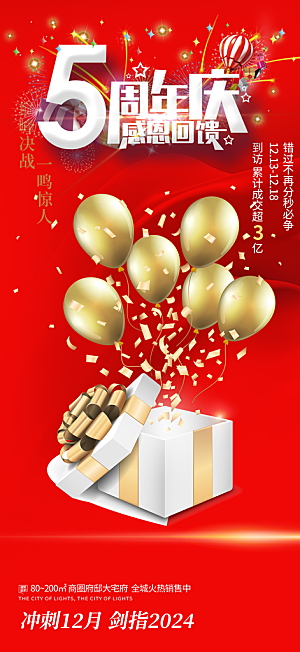 美食促销活动周年庆海报