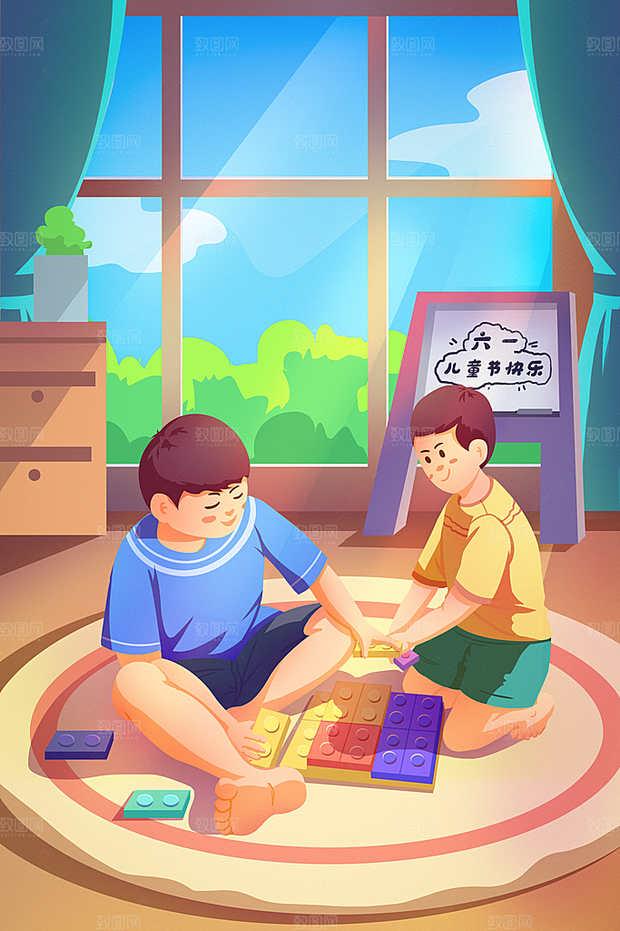六一儿童节卡通插画