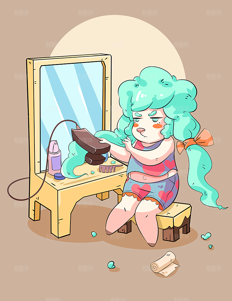 简约大气卡通可爱插画素材