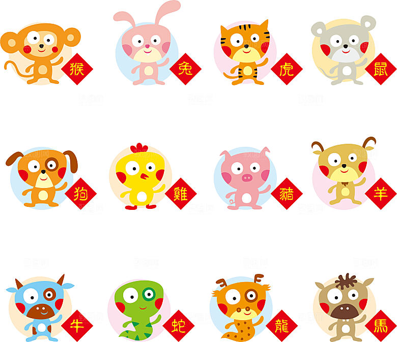 简约卡通可爱插画剪纸素材