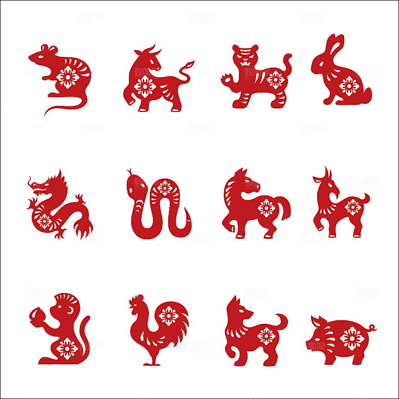 简约卡通可爱插画剪纸素材