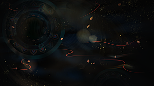国潮敦煌壁画风日月星河鎏金背景插画