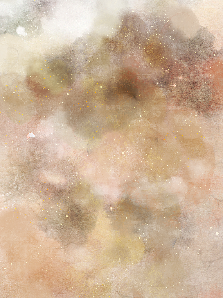 国潮敦煌壁画风日月星河鎏金背景插画