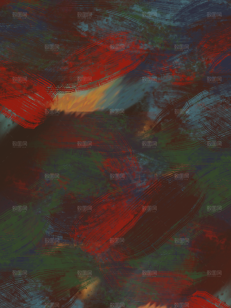 国潮敦煌壁画风日月星河鎏金背景插画