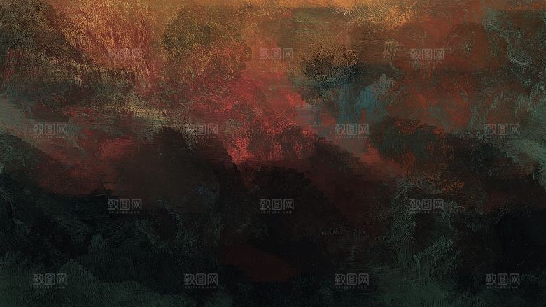 国潮敦煌壁画风日月星河鎏金背景插画