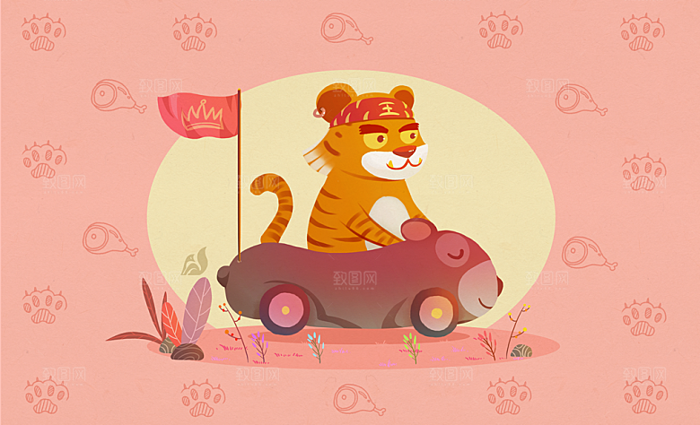 动物简约大气插画海报