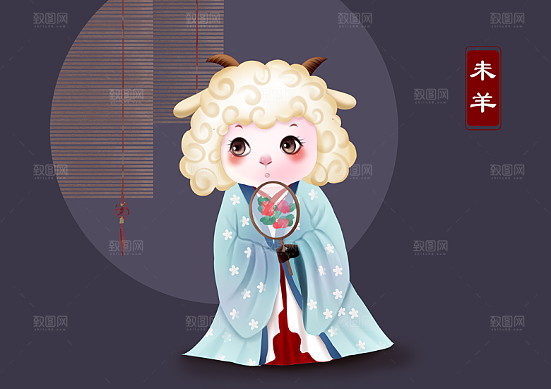十二生肖简约大气插画海报