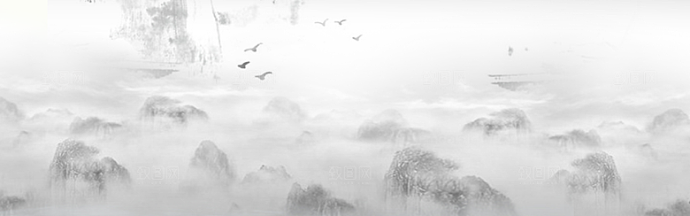 地产中式山水水墨简约背景