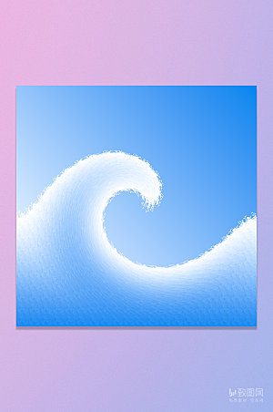 蓝色海浪效果图背景元素