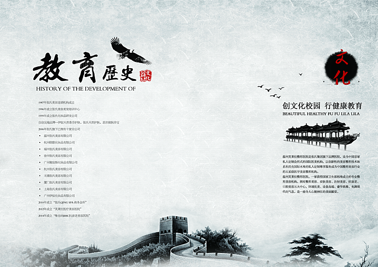 中国古风画册海报