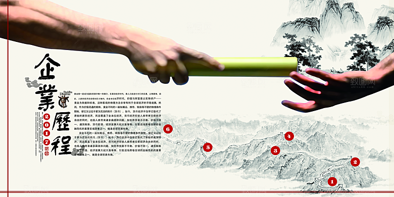 中国古风画册海报