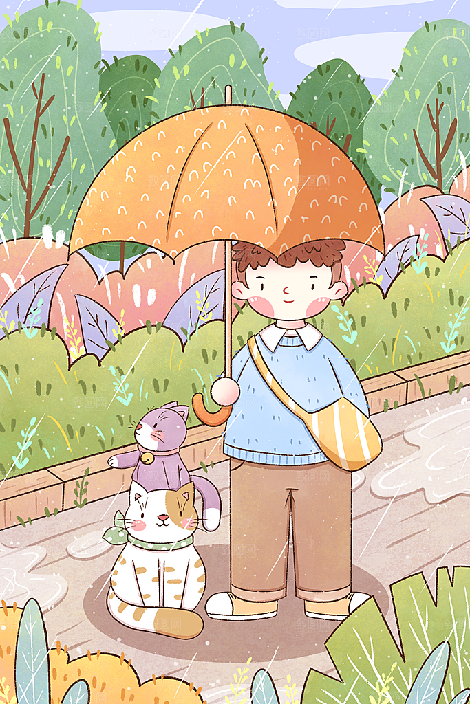 简约雨水节气地产风海报手机海报