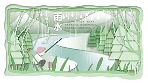 中国传统节气雨水系列海报设计