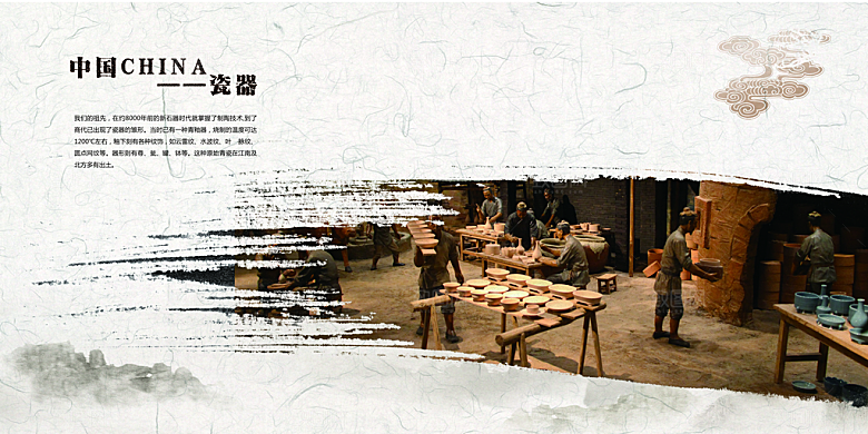 中国古风画册海报