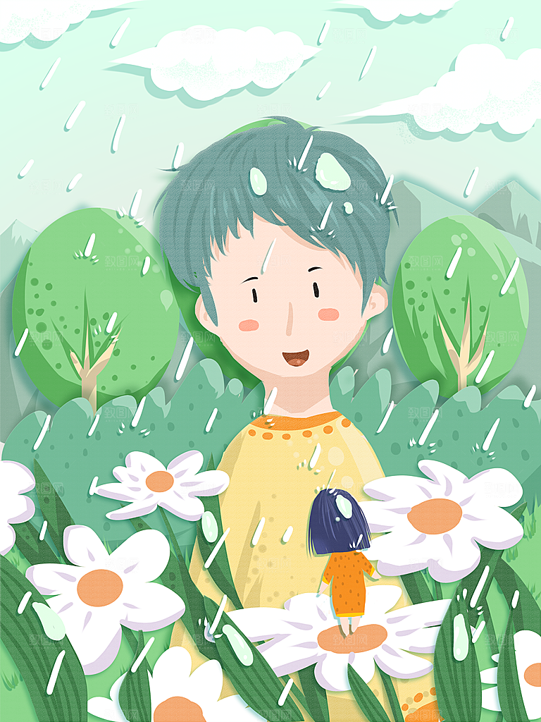 中国传统节气雨水系列海报设计