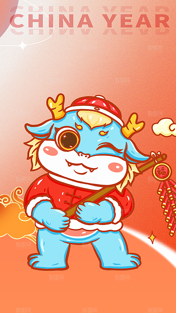 龙年大吉年俗新年微推系列