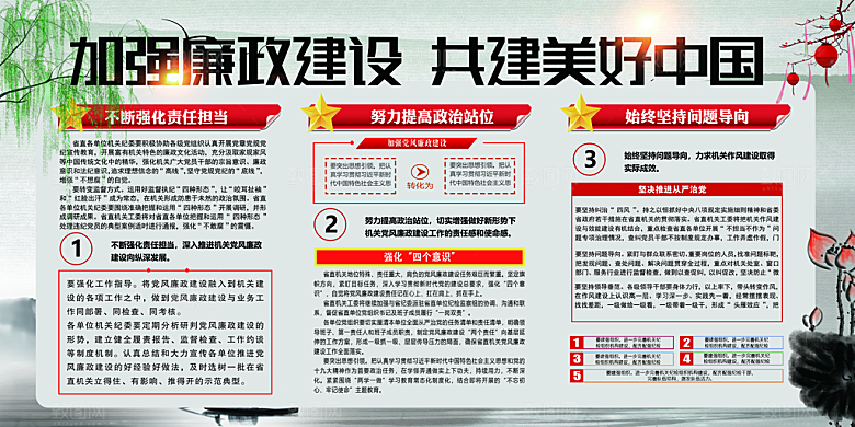 党建廉政强国海报展板