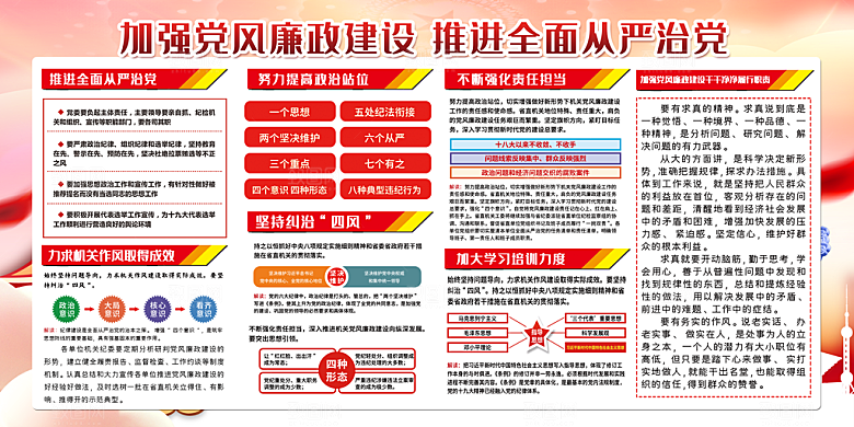 党建廉政强国海报展板