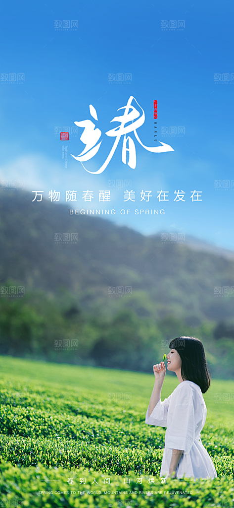 立春节气简约大气海报