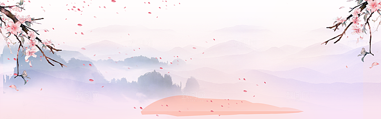山水水墨中国风简约大气背景