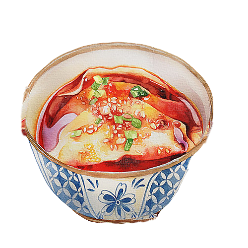 中式菜品复古水彩手绘川菜美食小炒餐饮