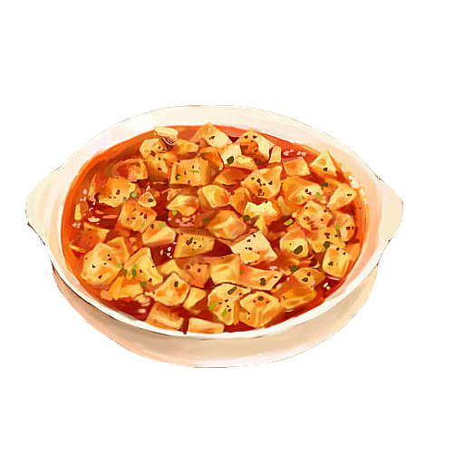 中式菜品复古水彩手绘川菜美食小炒餐饮