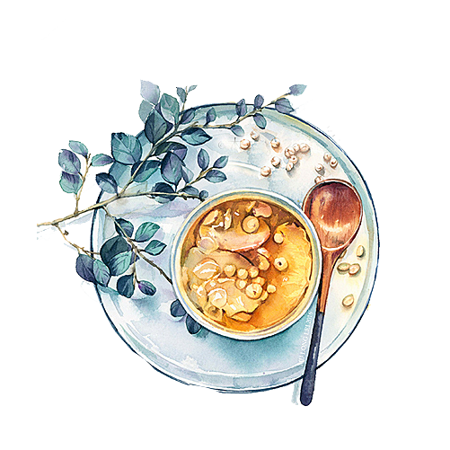 中式菜品复古水彩手绘川菜美食小炒餐饮