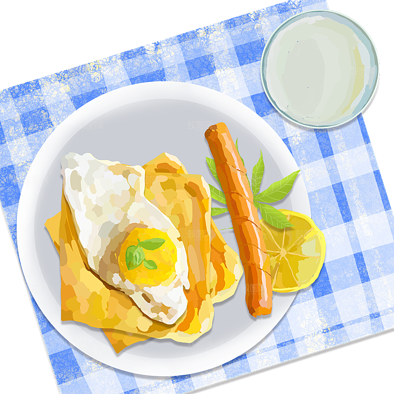 中式菜品复古水彩手绘川菜美食小炒餐饮